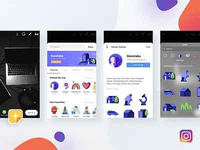 Instagram Sticker Shop Concept facebook filter instagram instagram stories marketplace photo platform shop social media sticker stories video