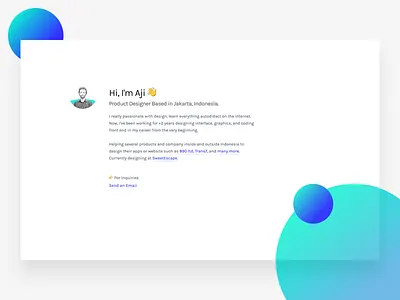 Personal Website clean landing page minimal ui ux web white