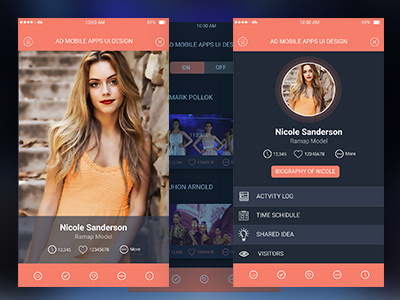 Model App android apps design graphic ios uiux