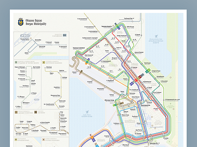Transit Map of Burgas bulgaria burgas bus map routes stops tourist transit