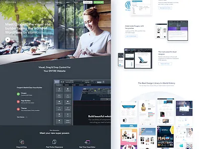 Oxygen App Landing page builder clean dark flat footer landing page new oxygen theme website wordpress