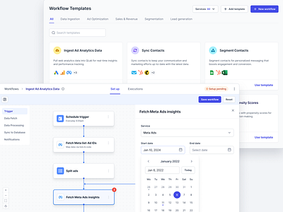Workflow Automation-UI Components b2b product design saas ui ux web app