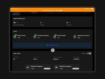 Check in flow - iPad app animation flight interface ios ipad prototype ui