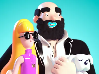 Fancy Couple 3d advertising animation illustration maya redshift substance zbrush