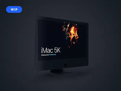 iMac 5K Black PSD Mockup (W.I.P) apple computer freebies imac imac 5k mockup template photoshop mockup psd psd mockup
