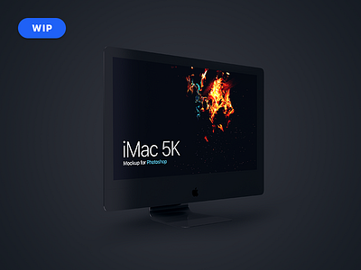 iMac 5K Black PSD Mockup (W.I.P) apple computer freebies imac imac 5k mockup template photoshop mockup psd psd mockup