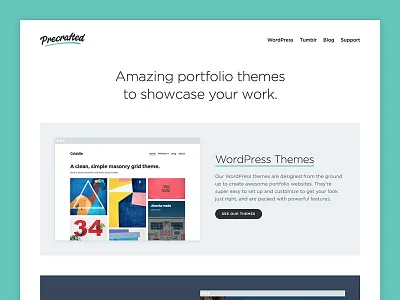 Precrafted Website 2018 blog home page portfolio themes tumblr website wordpress