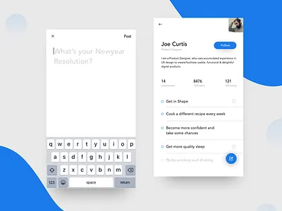 New year Resolution App app clean concept discover minimal newyear profile resolution task ui ux