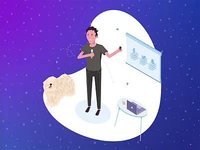 Creating Experiences - Website Illustrations for ProCreator characters drawing gradient illustration mark zuckerberg mobile procreator sketch ui user interface website