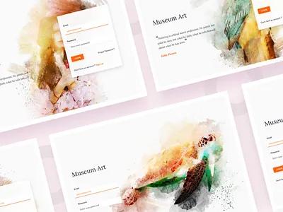 Museum Art login art landing page login museum old art webdesign