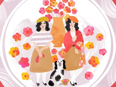 Home Decor - Spring Fling Plates folk illustration makeartthatsells painterly pattern plate staffordshire surface design vintage