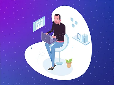 Creating Experiences - Website Illustrations for ProCreator characters drawing gradient illustration mobile procreator sketch steve jobs ui user interface website