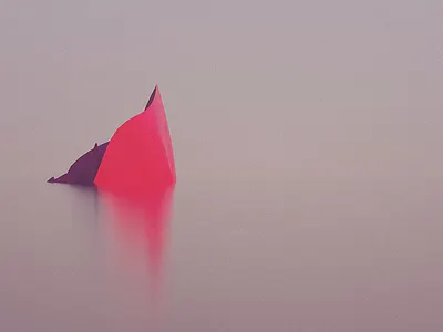 red 3d art minimal octane reflection vr