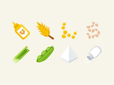 Allergen Icons allergens celery emoji emojione gluten icons lupin mustard salt sesame soy