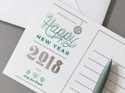 Happy 2018 2018 design dribbble font happy lettering new year postcard silver type