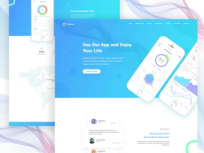 Landing Page Exploration (App) #9 analytics app app app landing page landing page ui ux web