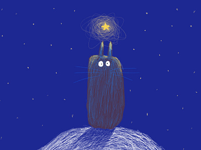 The non dominant hand childrens illustration creature digital illustration lefty procreate star