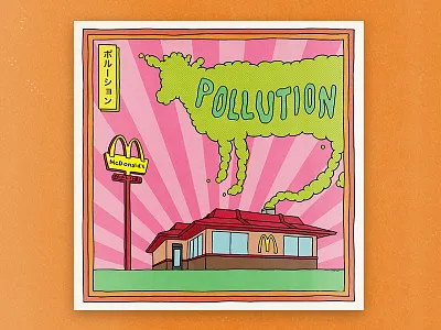 4 Trillion Reasons not to go to McDonald's burger editorial editorial illustration environment fast food global warming illustration japanese meat politics pollution vegan