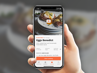 Recipes app app iphone x mobile mobile ui recipe recipe page ui