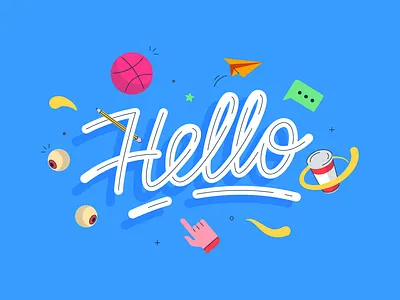 Hello Dribbble! hello shot illustration