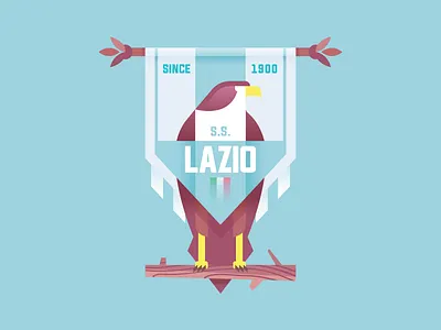 SS Lazio badge crest cute eagle icon illustration italy lazio logo retro soccer texture