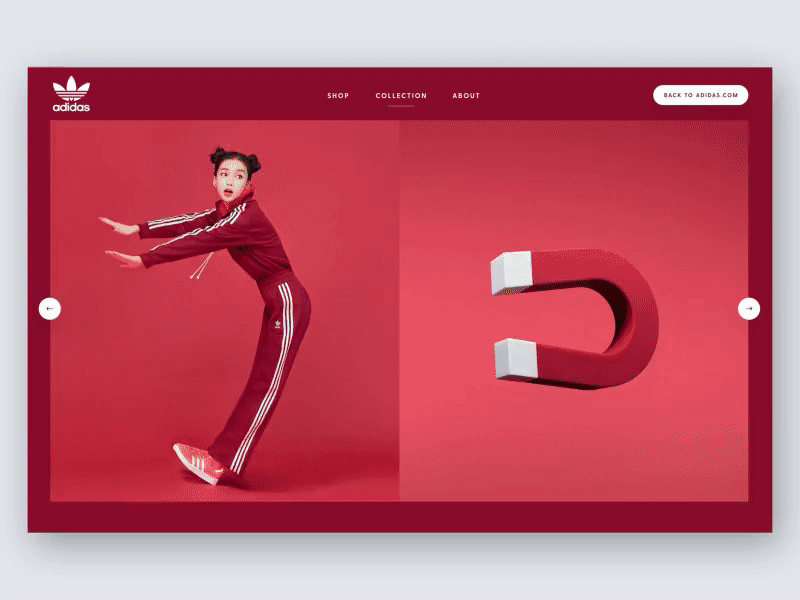 Adicolor SS2018 Lookbook Carousel adidas after effects animation carousel fashion ui ux web web design website