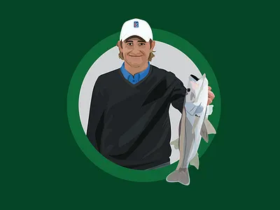 Player Illustrations for the PGA Tour iOS Keyboard App adobe illustrator emoji fish golf golfer illustration ios sticker stickers vector