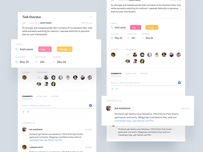 Material Aesthetics - Hubstaff 8pt board comment dash grid guide material tag task ui ux