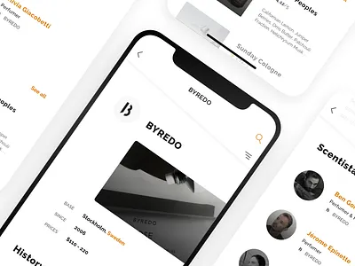 Fragrance app - Brand profile app ios iphonex perfume perfumer ui uidesign ux uxdesign