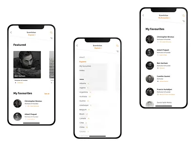 Fragrance app - Explore Scentistas app ios iphonex perfume perfumer ui uidesign ux uxdesign