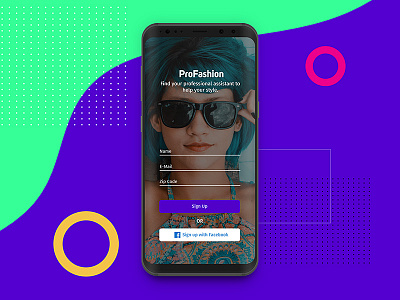 Profashion Login Form assistant button colorful design facebook fashion form login professional sign up ui ux