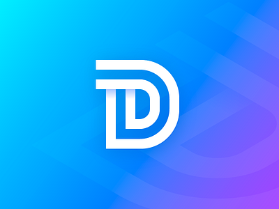 Gradient D d d icon gradient identity letter line logo logotype mark minimal symbol typography