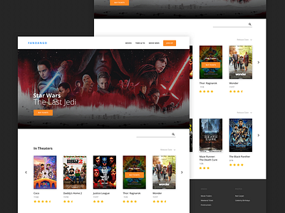 Fandango Redesign - (case study) design films movie website movies star wars ui ui design ux ux design web website