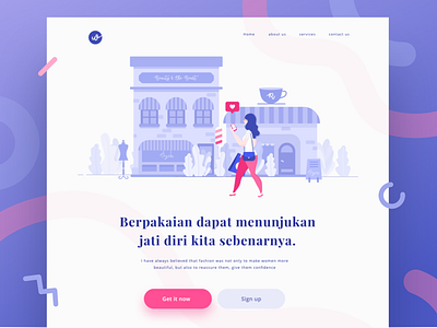 Fashion landing page desktop e commerce fashion illustration landing page shopping ui web