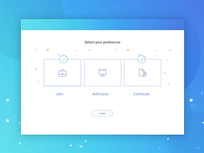 Preference Selection blue icons job line icon login minimal select sketch stars web web page website
