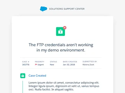 New Support Case Email Design case case created customer service customer support email email design flat support ticket ui