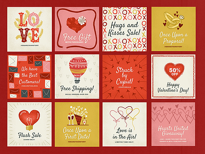 Valentine's Day Social Media Pack blog facebook illustration instagram love pinterest social social media valentine valentines day