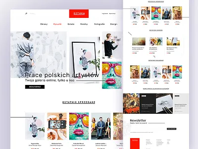 sztuka art ecommerce electronics listing main museum page shop store ui user interface webdesign