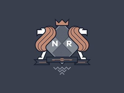 Newton Rowe Crest blue branding coat of arms crest estate agents gold lion logo mark real estate
