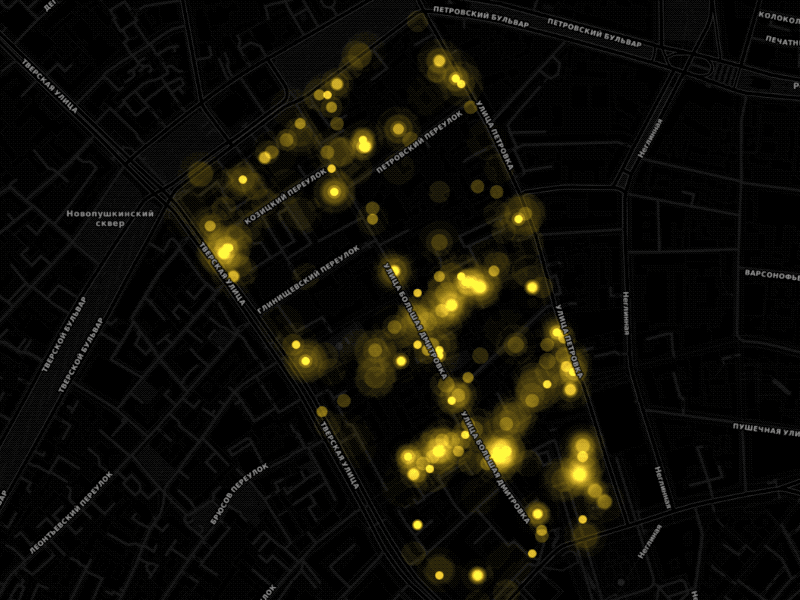 Strelka Research Simulator animation carto dark maps research sparkle tweets twitter ui