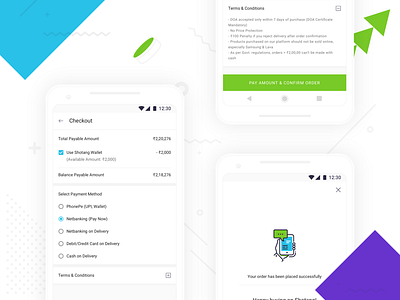 Payments Screen on Shotang App android app blue cart checkout design e commerce mobile payment product ui ux