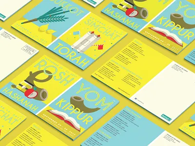 Jewish High Holidays Postcards flat geometric holidays illustration jewish poster texture vector vectorial