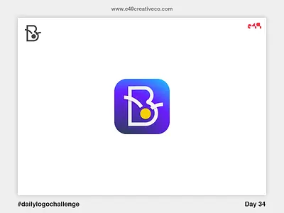 34/50 Bounce App Logo app b ball bounce gradient icon jump logo simple