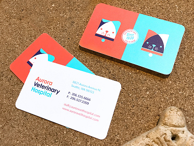Aurora Veterinary Hospital Stationery branding business cards cat dog envelope letterhead logo vet veterinary