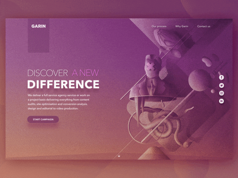 Garin Studio. SMM agency landing page agency interface landing page seo smm ui ux web web design