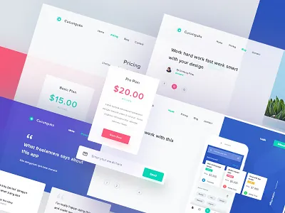 Website Exploration android app blog chart clean dashboard design desktop freelancer illustration illustrations ios landing mobile pricing profile typography ui web website