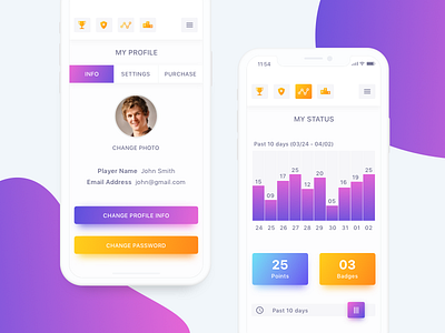My Status Screen app apps blue design invoice mobile my status nice profile ui