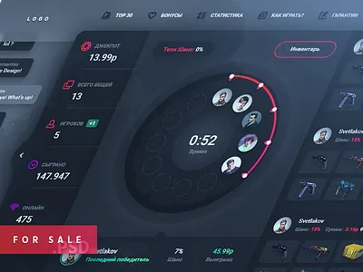 CS:GO Jackpot UI Design blur csgo dark dashboard dota2 gambling gradient ios jackpot steam svetlakov trade ui ux