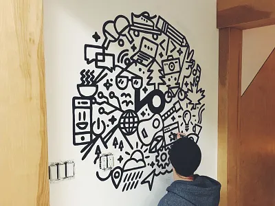 Input Mural art drawing icon illustration marker mural paintmarkers posca wallart