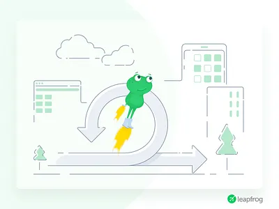 Agility - Leapfrog Website Illustration agile app development illustration jetpack